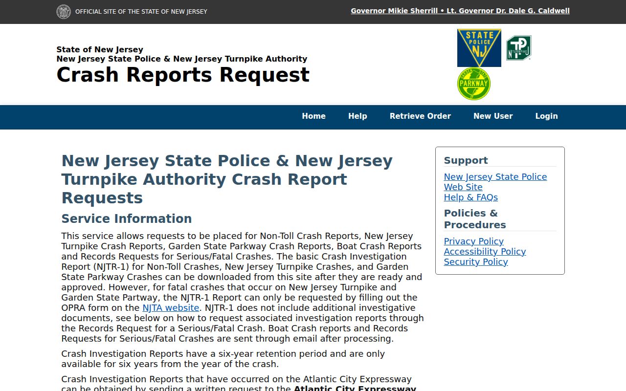 Passaic County arrest related NJSP crash report portal