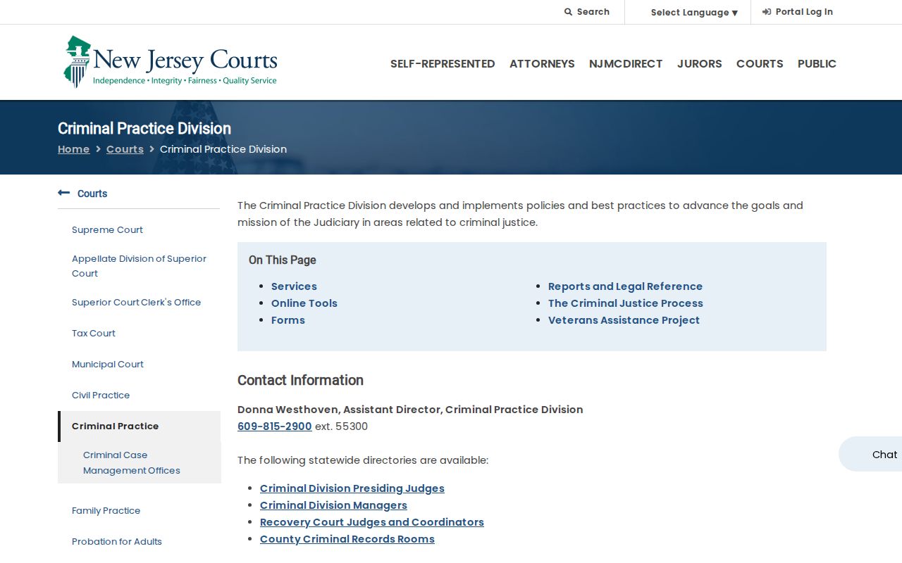 Passaic County criminal court cases Criminal Practice Division source