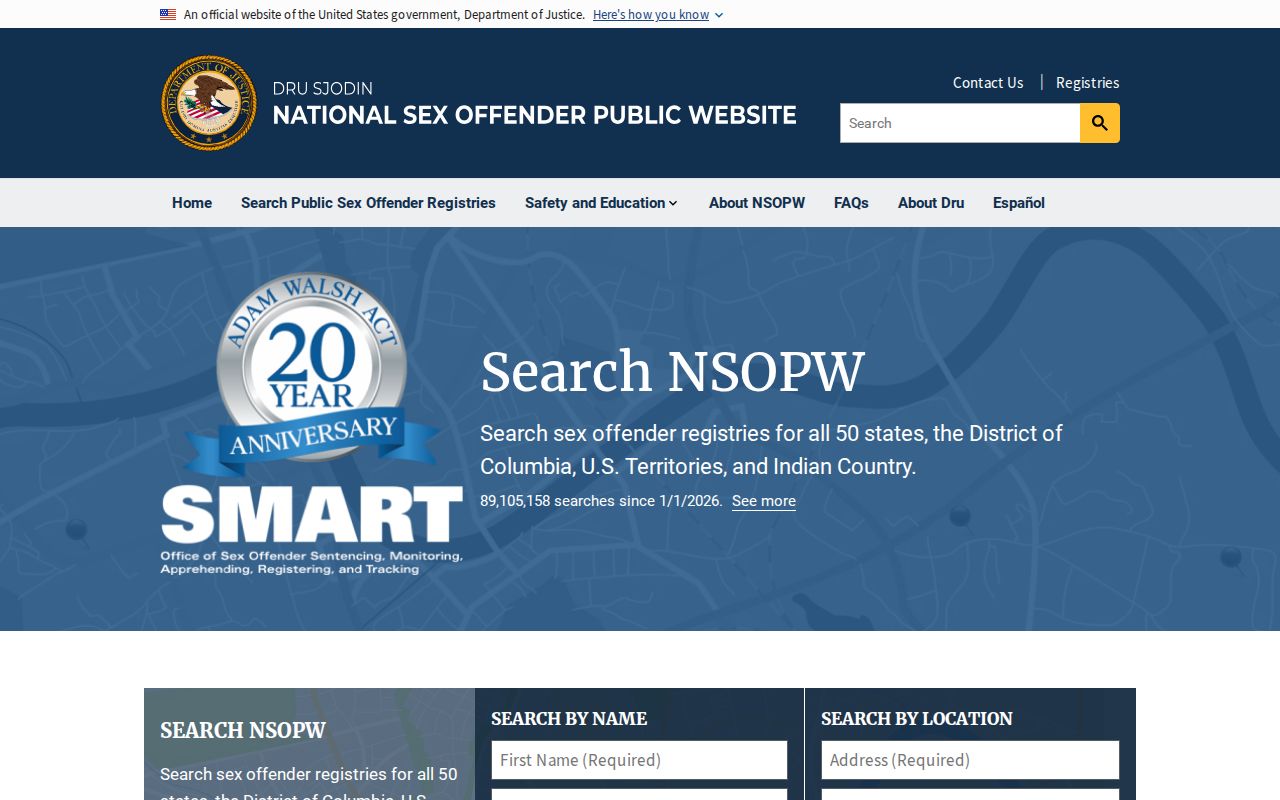 Passaic County sex offender search using the national NSOPW registry